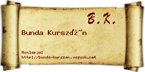 Bunda Kurszán névjegykártya